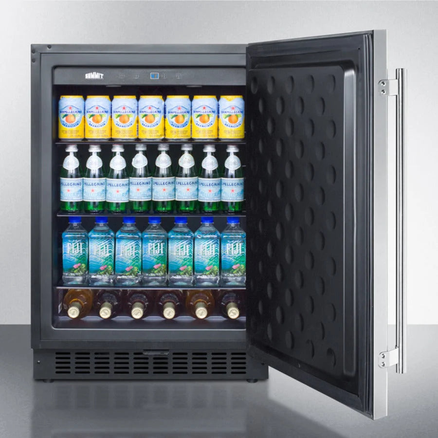 24in Wide Built-In All-Refrigerator With Stainless Steel Cabinet