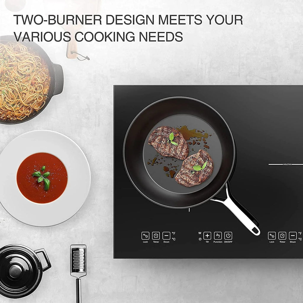 VBGK Double Induction Cooktop, 24 Inch, 2 Burner, 110V, 4000W