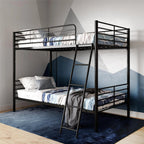 Mainstays Convertible Twin Over Twin Metal Bunk Bed - Black
