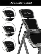 HEALTH AND FITNESS Inversion Table With Heavy-Duty Steel Frame And Adjustable Ankle Holders - ITX9600