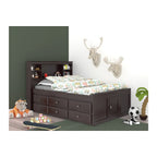 American Furniture Classics Full Size Bookcase Bed With Twelve Drawers In Espresso - 82921K12-22