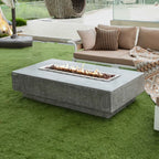 Elementi Outdoor Lunar Fire Bowl 42 Inches Grey Glass Reinforced Concrete Natural Gas Fire Pit Table
