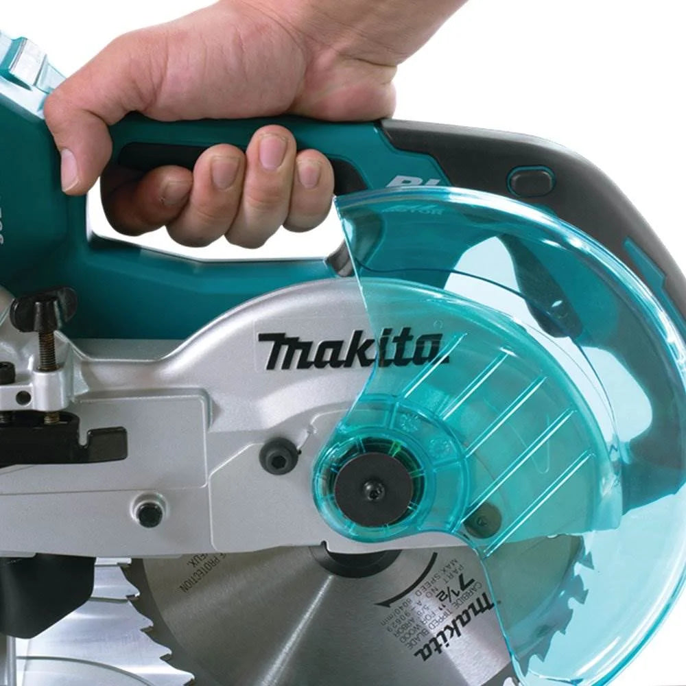 Makita X2 LXT Brushless Cordless 7.5-Inch Dual Slide Compound Miter Saw, Teal - XSL02Z