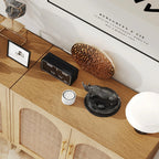 Rovaurx Set Of 2 Rattan Storage Cabinets With Doors