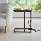 C-Shaped Sofa Side Tables, Set of 2, 11" D x 19" W x 24" H