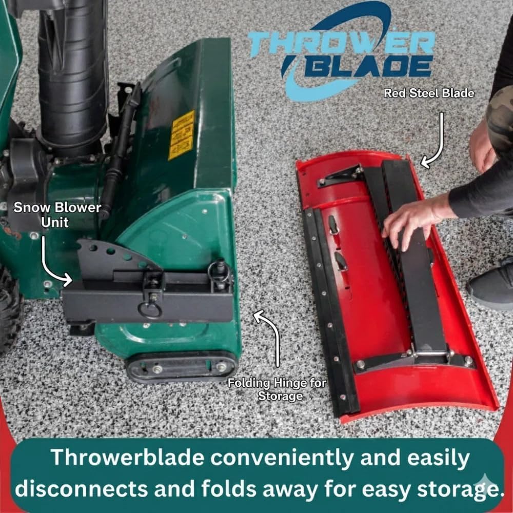 Throwerblade Snowplow Kit With Blade And Hardware - 22 To 32-inch 2-Stage And 3 Stage Snowblower Attachment