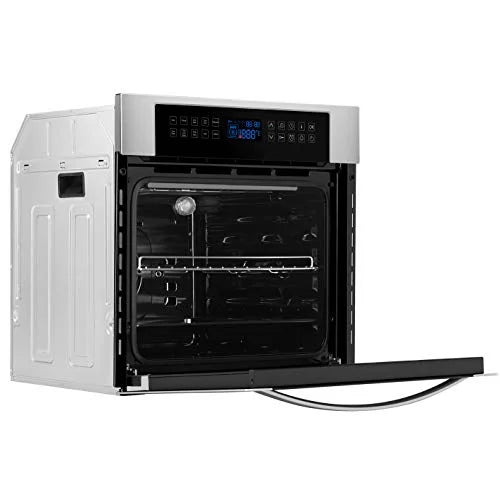 Empava 24 Inch Electric Single Wall Oven, 10 Cooking Functions, Stainless Steel