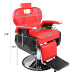 OmySalon Reclining Hydraulic Barber Chair, Black, 38.2 x 27.6 x 39.4 in
