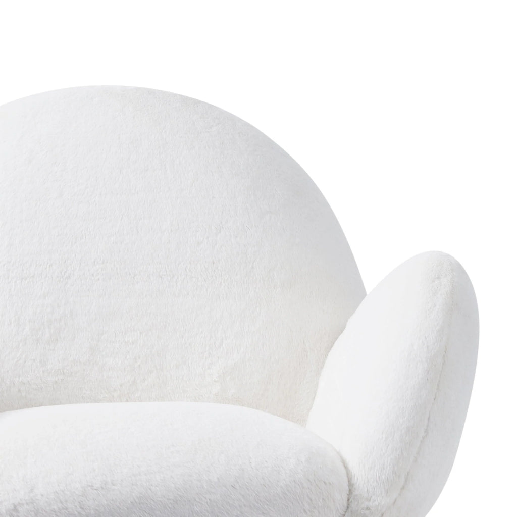 Beech Frame Upholstered Armchair With Polypropylene/Olefin Upholstery - White