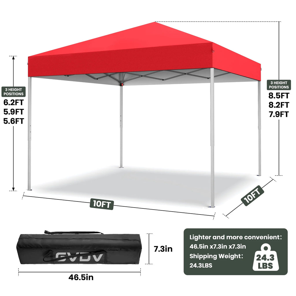 GVDV 10x10 ft Easy Pop Up Outdoor Canopy Tent - Blue