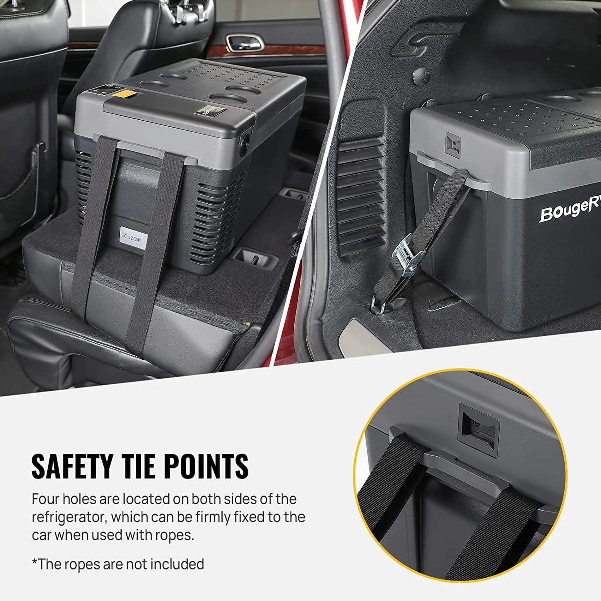 BougeRV Portable Car Refrigerator 21 Qt, 12 Volt, Black - CRPRO