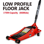 Seizeen Low Profile 3 Ton 6600 lbs Trolley Jack With Dual Lift Pump - Red