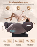 RELX Full Body Massage Chair, 20 Modes, 53-inch SL-Track, Brown