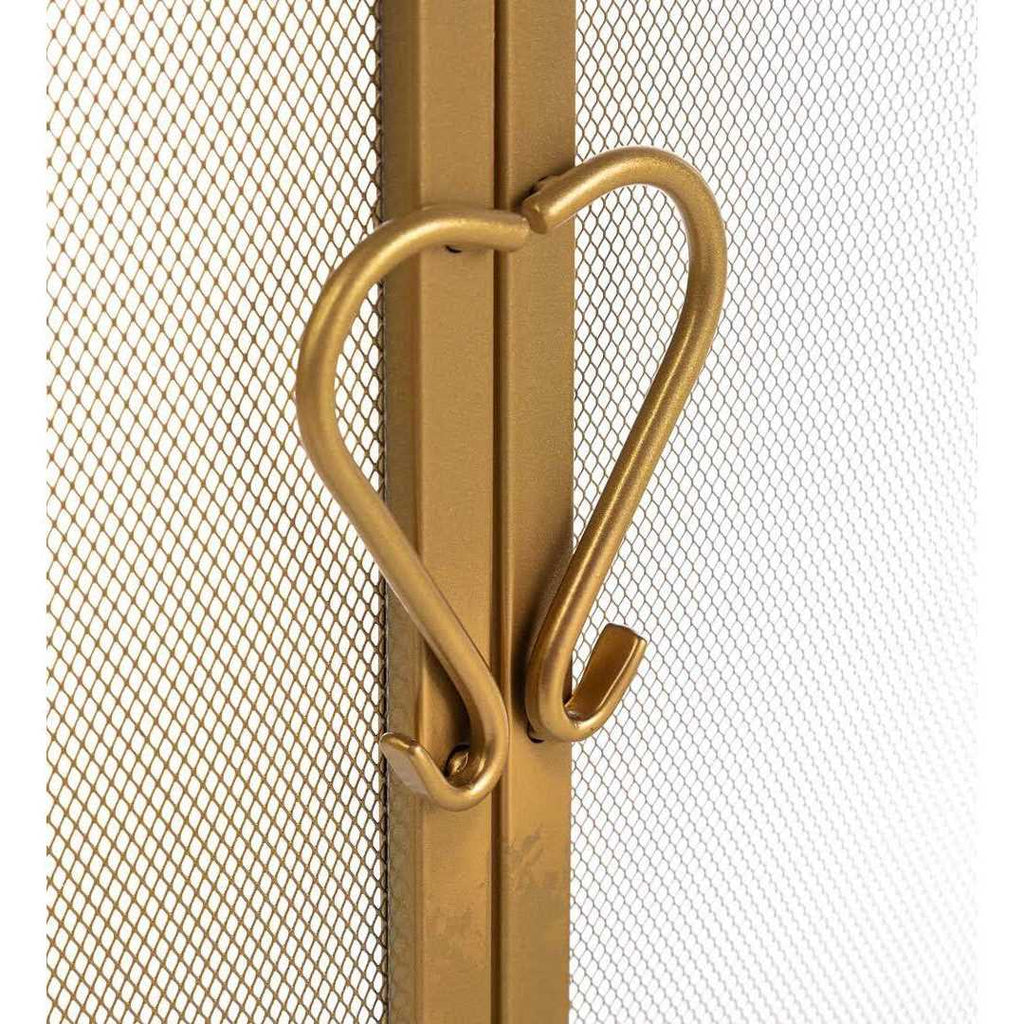Plow & Hearth Small Cast Iron Scrollwork Fireplace Fire Screen With Doors