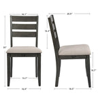 5-Piece Solid Wood Dining Table Set With 4 Slat Back Chairs - 47L