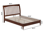 AFI Full Solid Wood Low Profile Sleigh Platform Bed, Walnut - Orleans