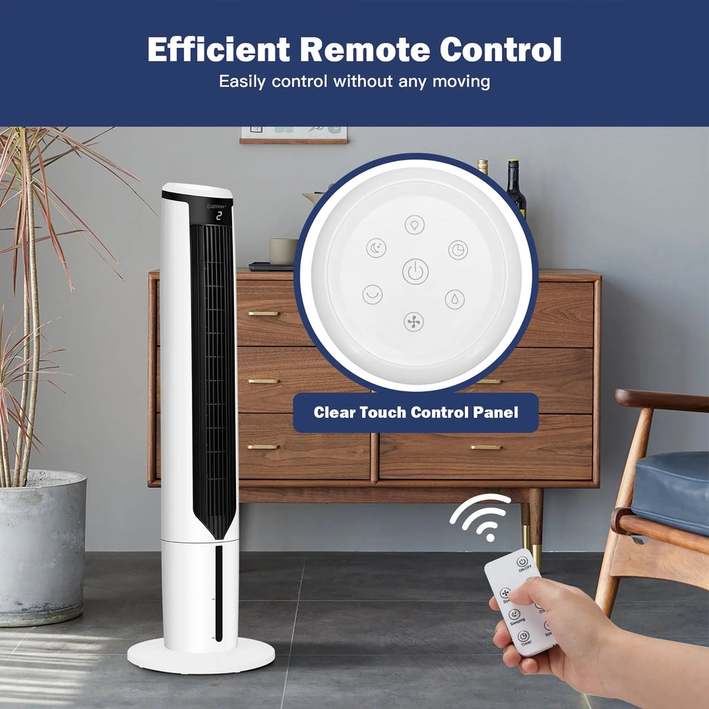Costway 3-In-1 Evaporative Air Cooler Portable Tower Fan Humidifier 41in White
