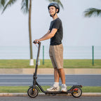 5TH WHEEL Electric Scooter With Turn Signals, 300W, 8.5 in Solid Tires, 18 mph, 12 Miles, Black - W16S
