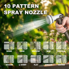 AQUAZILLA Retractable Garden Hose Reel, 5/8 in x 100+6 ft, Wall Mounted, White - 10 Pattern Spray Nozzle