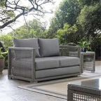 Afuera Living Wicker Patio Loveseat, Gray - 52in W x 32in D