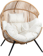 Shintenchi Wicker Egg Chair With Cushion - 400 Pounds Capacity