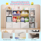 Xilingol Kids Toy Storage Organizer With 6 Removable Bins, 4-Tier Cubbies And 2 Movable Drawers