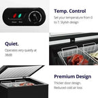 Northair Chest Freezer 3.5 Cu Ft With 2 Removable Baskets - Black