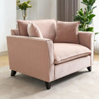 Oversized Chenille Fabric Armchair With 33.9 in Wide Seat Cushion