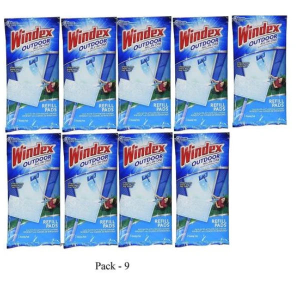 Windex Outdoor All-In-One Window Cleaner Pad Refills - 9 Count
