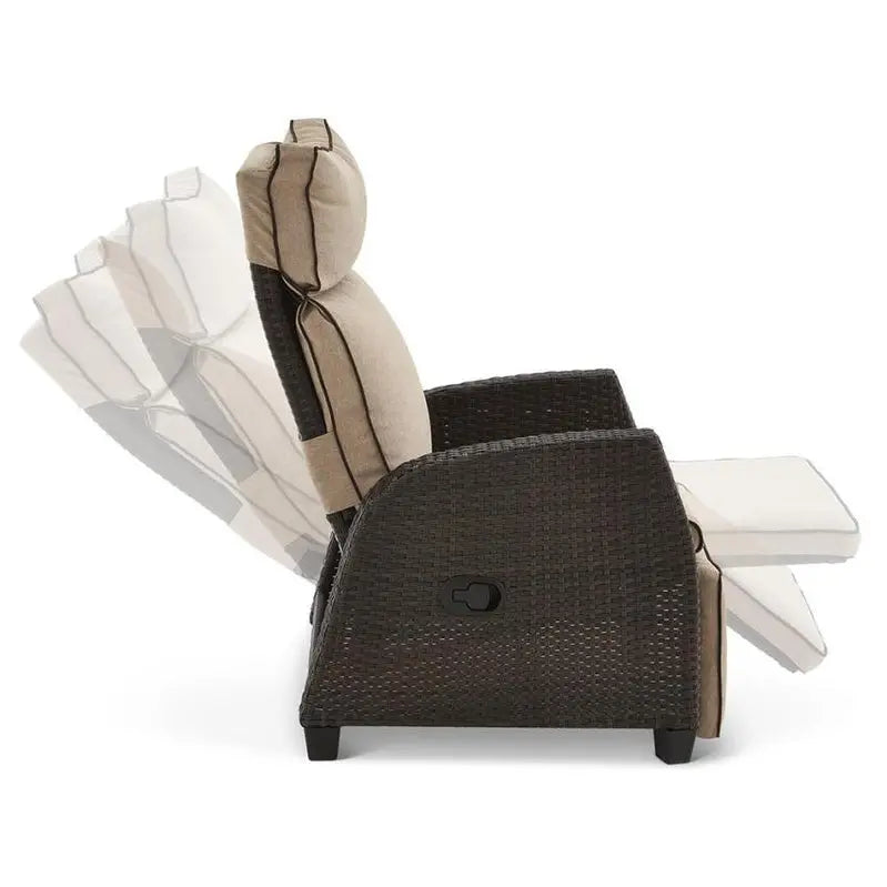 Weatherproof Outdoor Recliner Chair - 330 lbs Capacity, Steel Frame