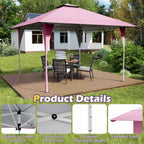 Costway Pop-Up Gazebo Outdoor Canopy Tent, 13 x 13 ft, Gray
