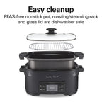 Hamilton Beach 9-in-1 Multi Cooker, 6 Qt Nonstick Aluminum Crock
