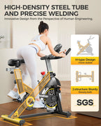pooboo Indoor Exercise Bike With Adjustable Resistance And Belt Drive