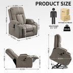 Lazy Boy Power Lift Recliner Chair With Massage, Lumbar Heating, USB Port And Cup Holders - Single Motor