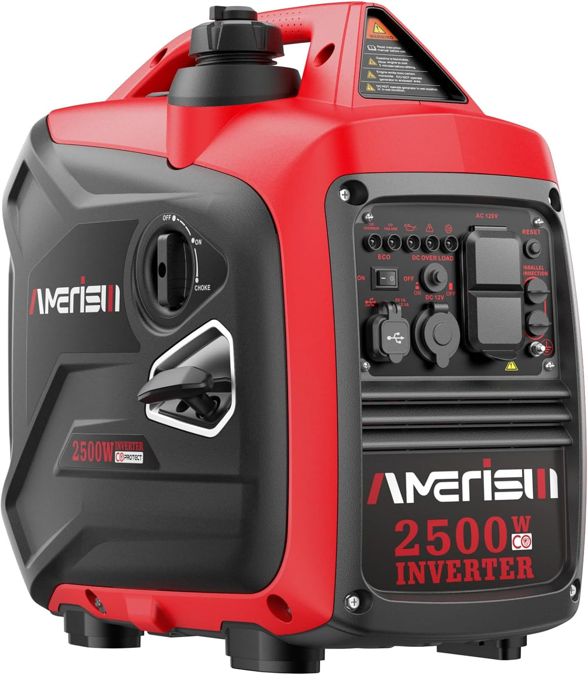 2500-Watt Gas Powered Portable Inverter Generator With CO Sensor