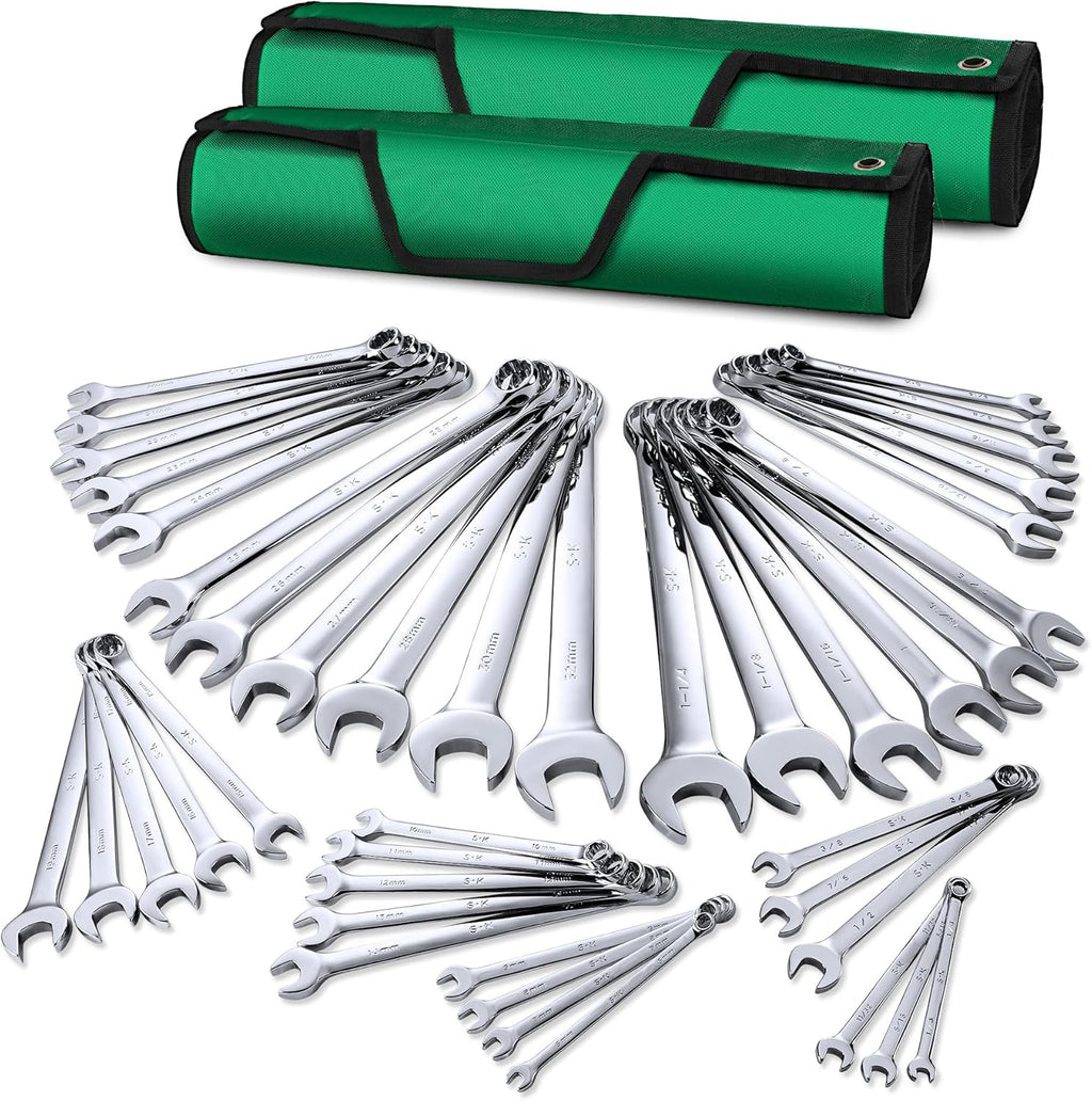 SK 42-Piece SAE And Metric Combination Wrench Set With SuperKrome Finish