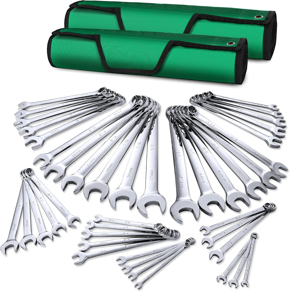 SK 42-Piece SAE And Metric Combination Wrench Set With SuperKrome Finish