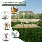Seizeen Walk-In Chicken Coop Run for 6-8 Chickens, 10FT - Waterproof Galvanized Wire