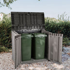 Toomax Outdoor Storage Shed Cabinet, 30 cu ft, Taupe Grey/Anthracite, 52 x 30.5 x 43.5 inches - Stora Way