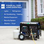DuroMax 13,000-Watt Dual Fuel Portable Generator, Gasoline/Propane, Electric Start - XP13000EH