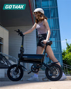 GOTRAX Folding Electric Bike For Adults And Teens, 14 inch, 250W, 15.5 mph, 15 Miles, Black - S2