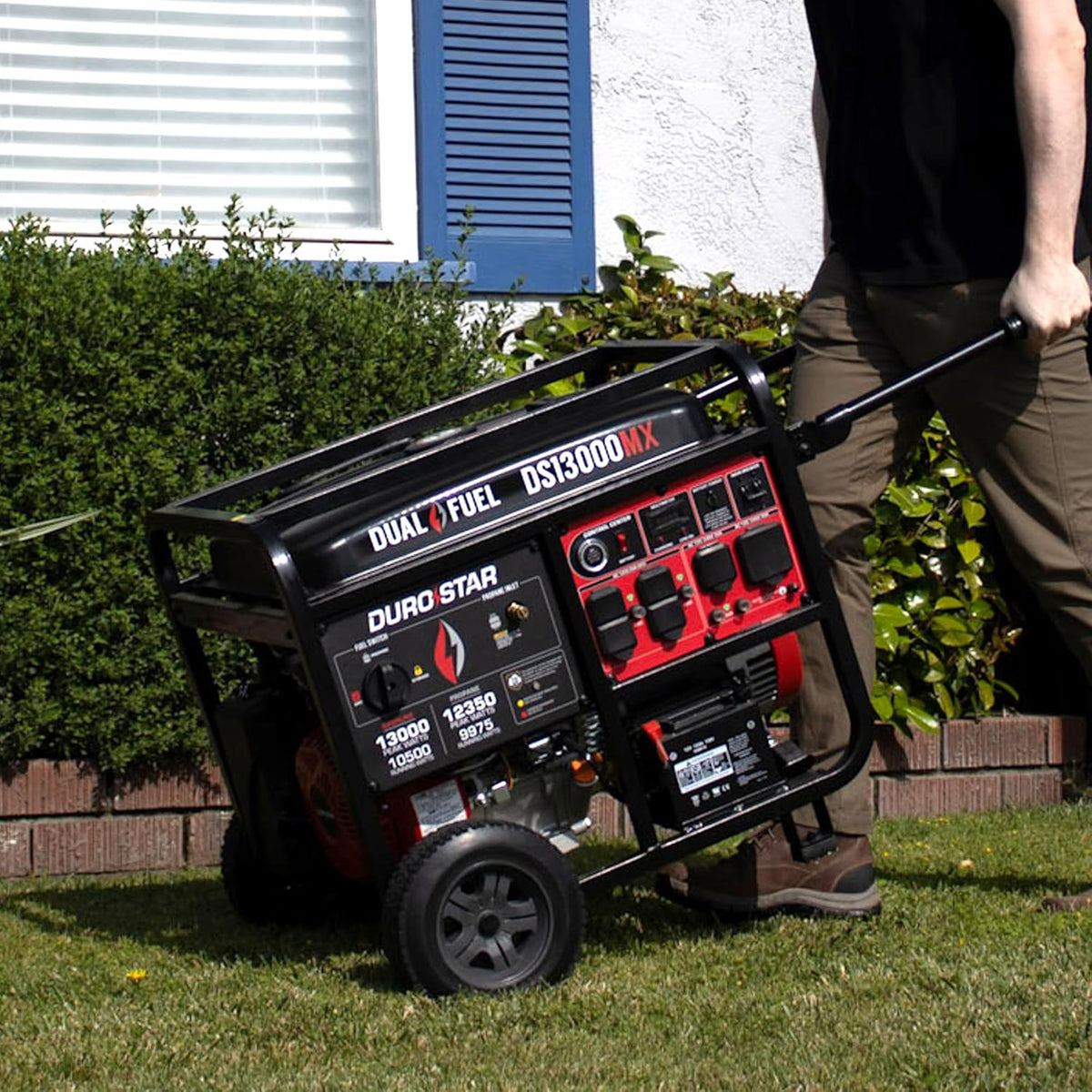 DuroStar Dual Fuel Portable Generator, 13,000-Watt, 500cc - DS13000MX
