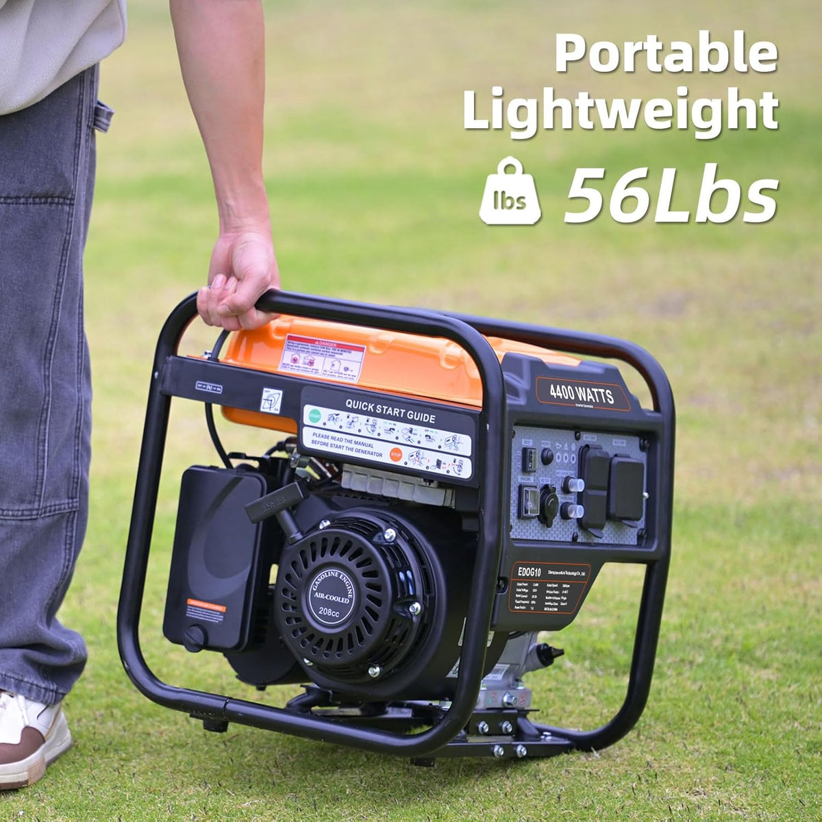 Oxseryn Open Frame Inverter Generator Gas Powered 4400 Peak Watts 3400 Running Watts 30A RV Outlet