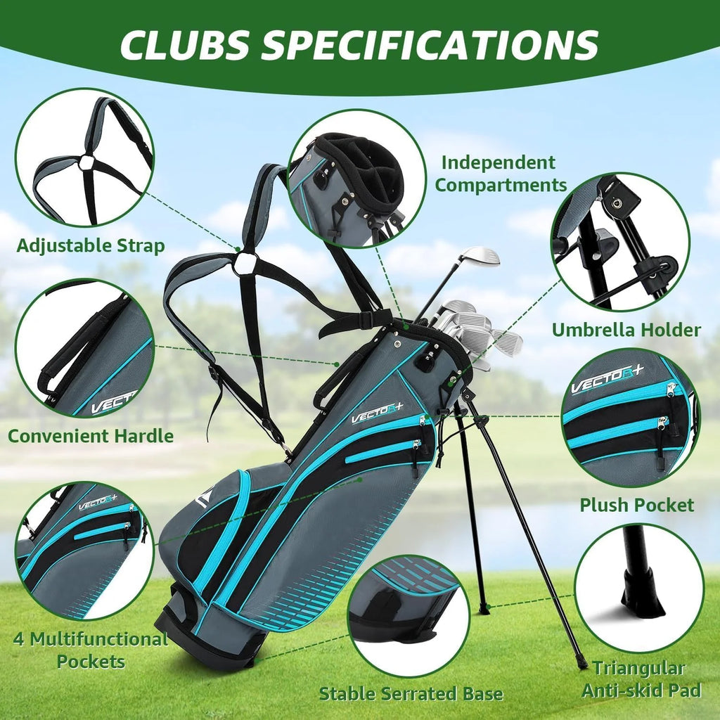 XDriveMax Complete Men's Golf Club Set With Stand Bag and Rain Cover - Left Hand Red