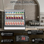 Commercial Countertop Refrigerated Display Case - 130L (4.6 Cu. Ft.), Tempered Glass, LED Lighting