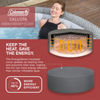 Coleman Inflatable Hot Tub For 5 To 7 People With 180 AirJets, 85 x 85 x 28 Inches, Grey - Sicily AirJet