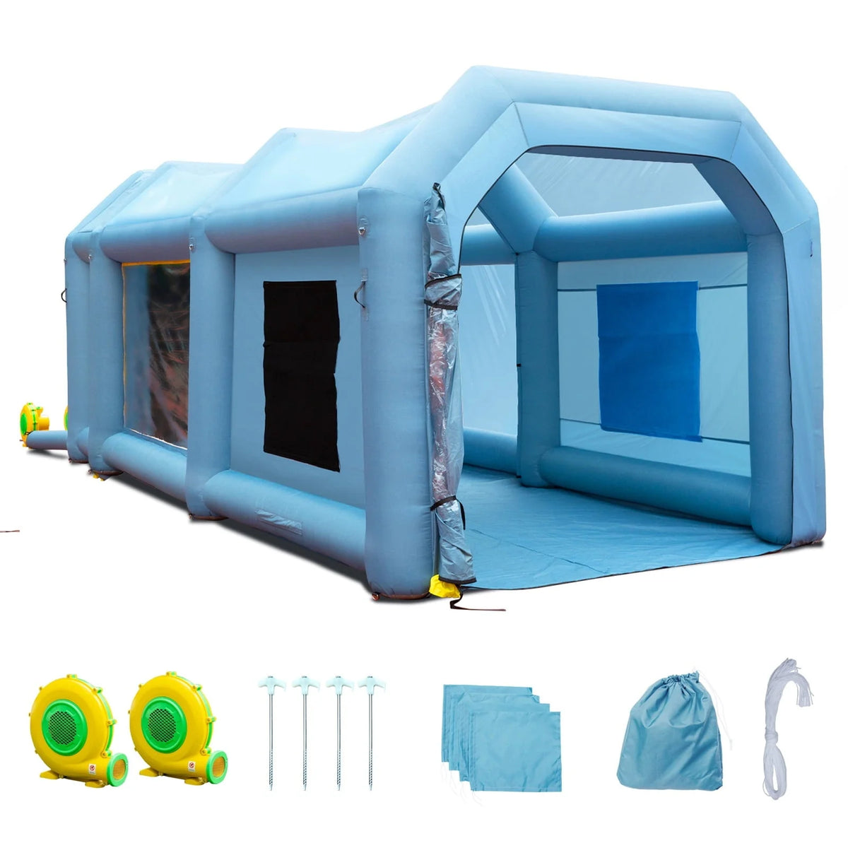 BENTISM Inflatable Paint Booth 26 x 15 x 11 ft With 750W + 950W Blowers - YJSSX08