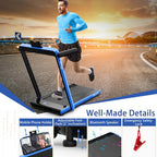 GYMAX 2-in-1 Folding Under Desk Treadmill With Speaker, App And Remote Control - 2.5HP