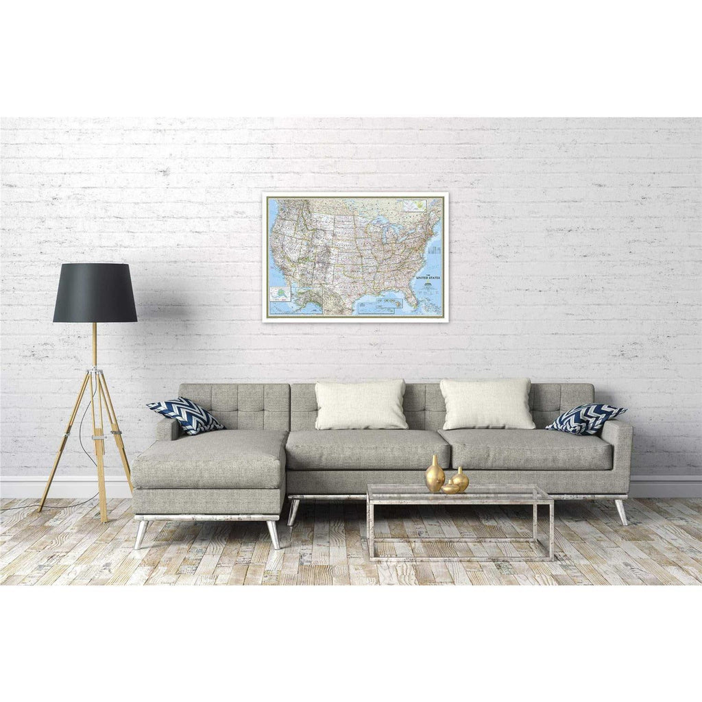 National Geographic United States Classic Wall Map, Laminated, 43.5 x 30.5 in