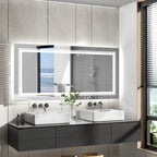 LED Lighted Bathroom Vanity Mirror, Silver, 3 Colors